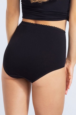 Slip a vita alta Best Cotton - Nero