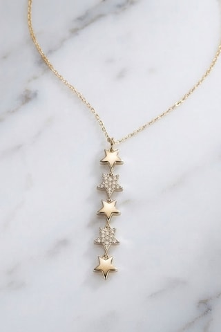Collier - Plaqué or jaune et zircons