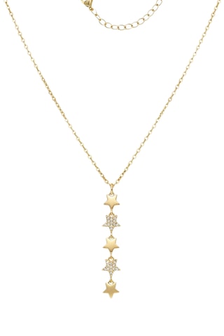 Collier - Plaqué or jaune et zircons