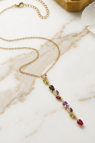 Collier - Plaqué or jaune et zircons