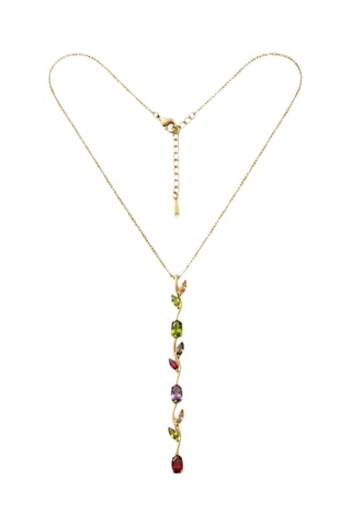 Collier - Plaqué or jaune et zircons