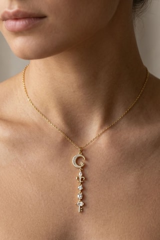 Collier - Plaqué or jaune et zircons