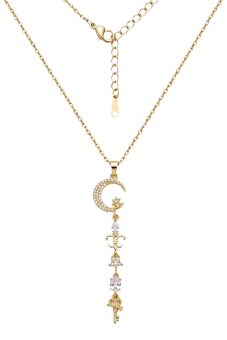 Collier - Plaqué or jaune et zircons