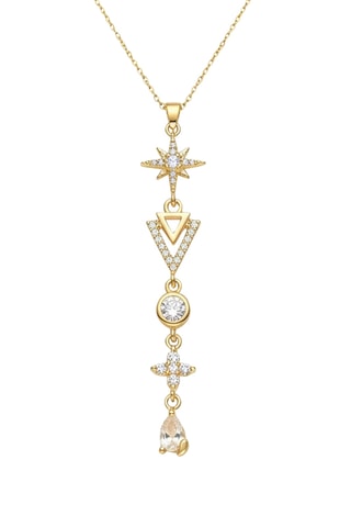 Collier - Plaqué or jaune et zircons