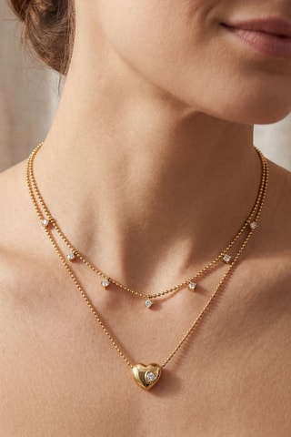 Collier - Plaqué or jaune et zircons