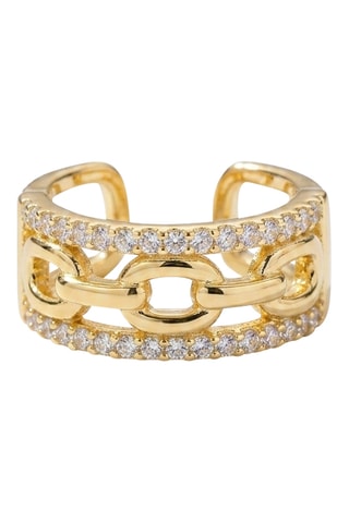 Earcuff - Plaqué or jaune et zircons
