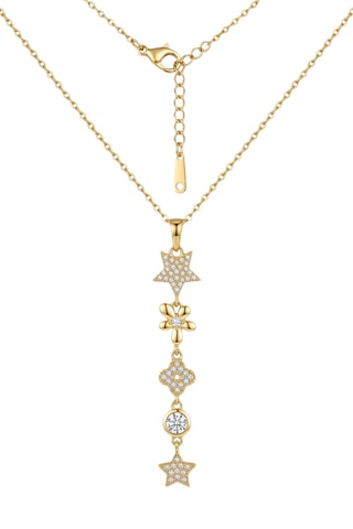Collier - Plaqué or jaune et zircons
