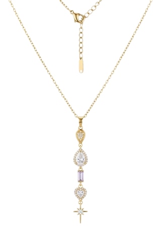 Collier - Plaqué or jaune et zircons