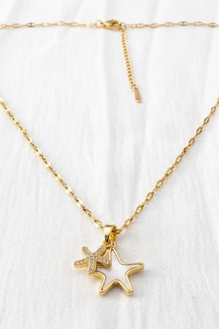 Collier - Plaqué or jaune et zircons