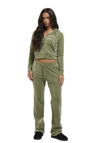 Velours Sweater met Capuchon - Groen