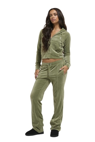 Velours Sweater met Capuchon - Groen