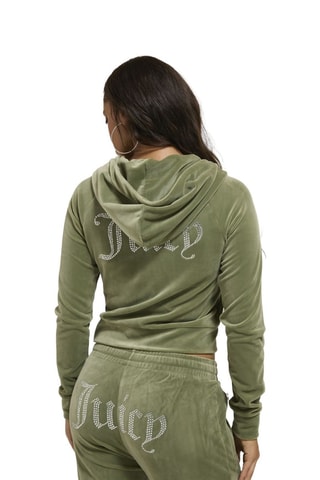 Velours Sweater met Capuchon - Groen