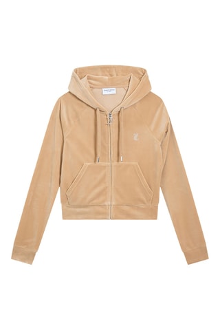 Velours Sweater met Capuchon - Bruin
