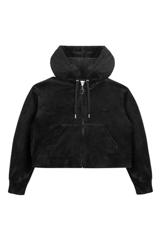 Sweat à capuche en velours - Noir