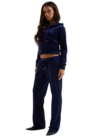 Velours Sweater met Capuchon - Blauw