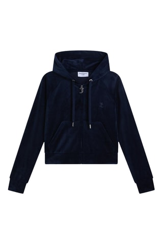 Velours Sweater met Capuchon - Blauw