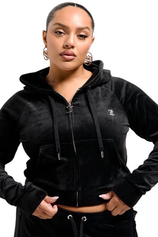 Velours Sweater met Capuchon - Zwart