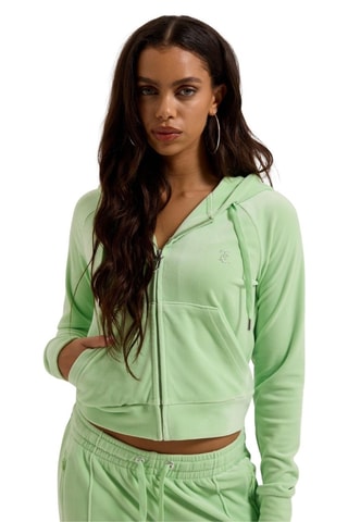 Velours Sweater met Capuchon - Groen