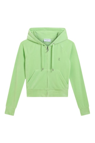 Velours Sweater met Capuchon - Groen