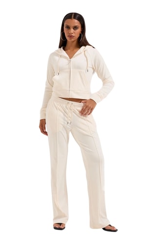 Velours Sweater met Capuchon - Wit