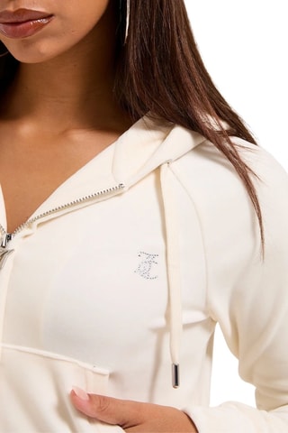 Velours Sweater met Capuchon - Wit