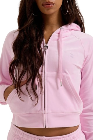 Velours Sweater met Capuchon - Roze