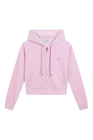 Velours Sweater met Capuchon - Roze