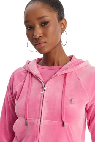 Velours Sweater met Capuchon - Roze