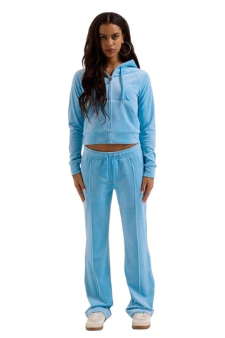 Velours Sweater met Capuchon - Blauw