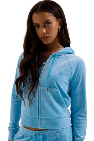 Velours Sweater met Capuchon - Blauw