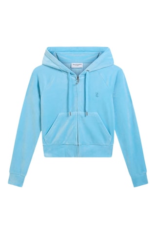 Velours Sweater met Capuchon - Blauw