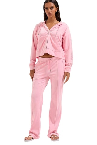 Velours Joggingbroek. - Roze