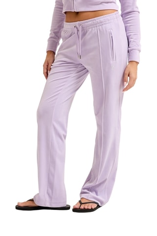 Velours Joggingbroek. - Paars