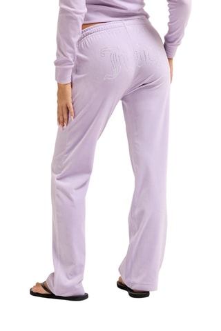 Velours Joggingbroek. - Paars