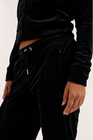 Velours Joggingbroek. - Zwart