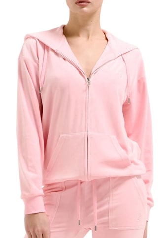 Velours Sweater met Capuchon - Roze