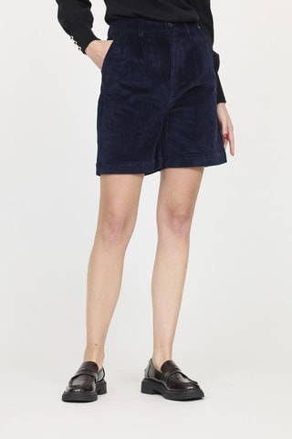 Velours Short Hoge Taille Nylia - Marineblauw