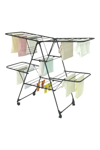 Etendoir à linge pliable Alba - Noir - 157 x 61 x 127 cm