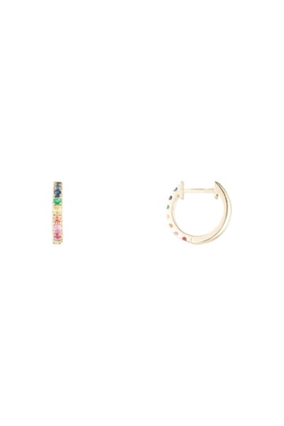 Orecchini a cerchio Colorful love - Oro giallo, smeraldi, rubini e zaffiri - Diamanta