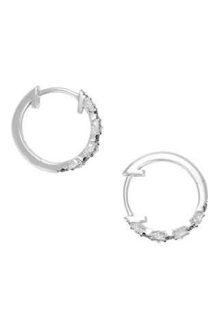 Orecchini a cerchio Bruna - Oro bianco, diamanti naturali e zaffiri