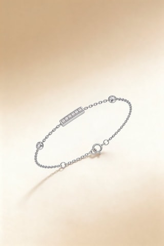 Bracciale Trio linéaire - Oro bianco e diamanti - Comptoir du Diamant