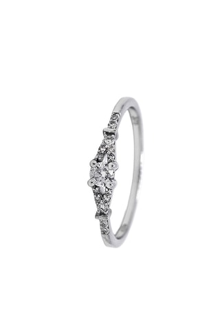 Anello - Oro bianco e diamanti