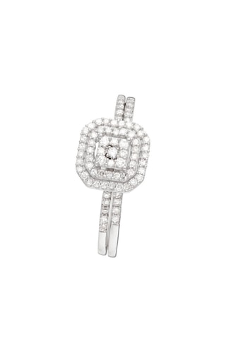 2 anelli Antique - Oro bianco e diamanti
