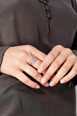 Anello Entrelacs Merveilleux  - Oro bianco e diamanti 