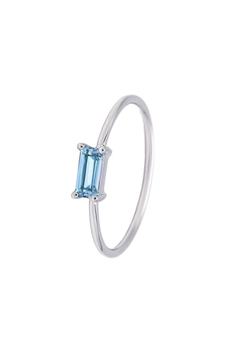 Anello - Oro bianco e topazio