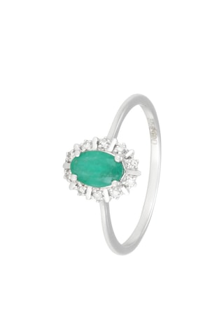 Anello Douce Nuit - Oro bianco, smeraldo e diamanti