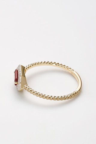 Anello Isaline - Oro giallo, diamanti naturali e granato - Muse
