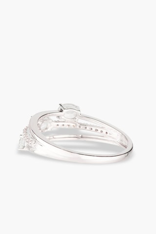 Anello Trio de topazes - Oro bianco, diamanti e topazi
