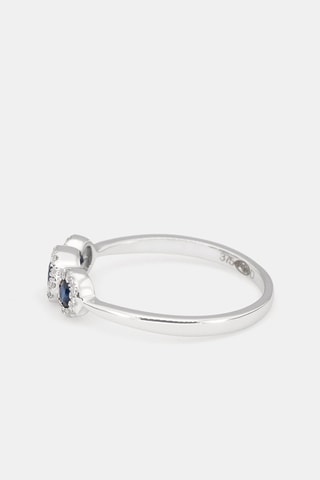 Anello - Oro bianco, diamanti e zaffiri