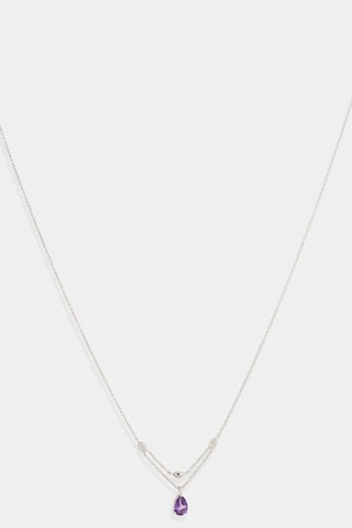 Collana Nastya - Oro bianco, diamanti e ametista